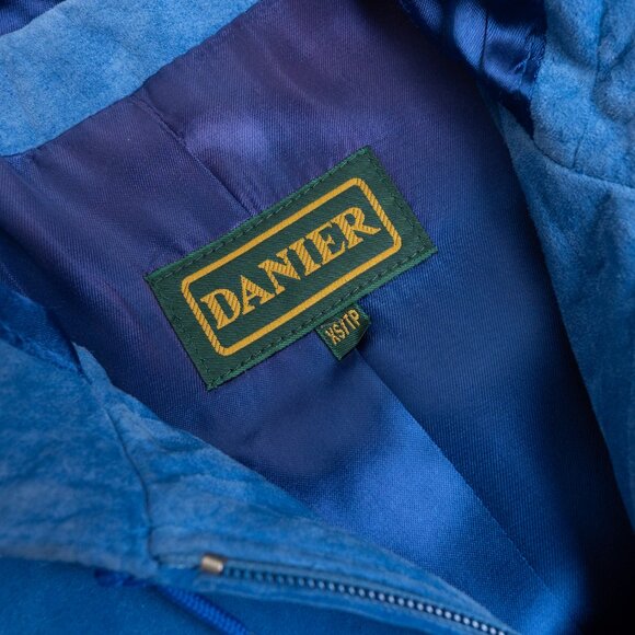 Vintage Danier Blue Suede Hooded Anorak Jacket XS - Picture 4 of 16
